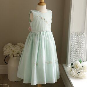 Mint Green Special Occasion Dress Pearls Embroidery STUNNING Embellishments
